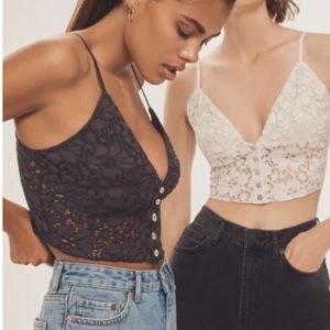 UO Bright Star Lace Button-Down Cami